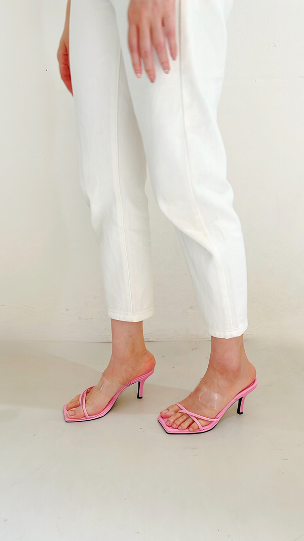 BASIC CUT OUT HEELS (BABY PINK) 