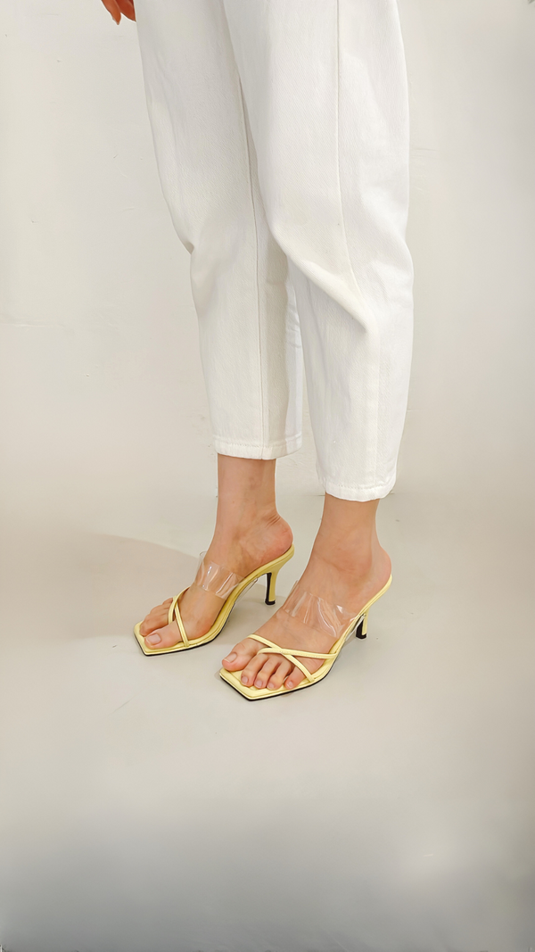 BASIC CUT OUT HEELS (PASTEL YELLOW)