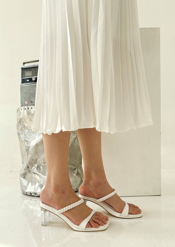 KEERA BRAIDS GLASS HEELS (WHITE) 