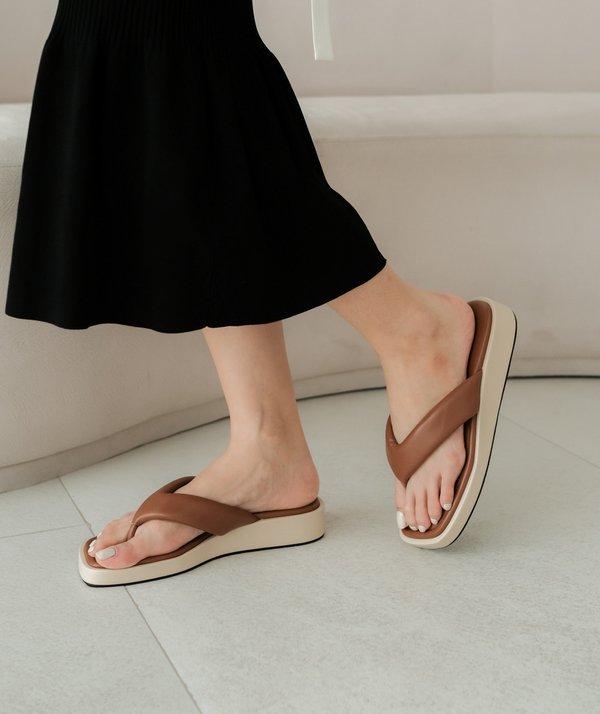 [DEFECT] DONNA PLATFORM SANDALS (BROWN) - SIZE 38 