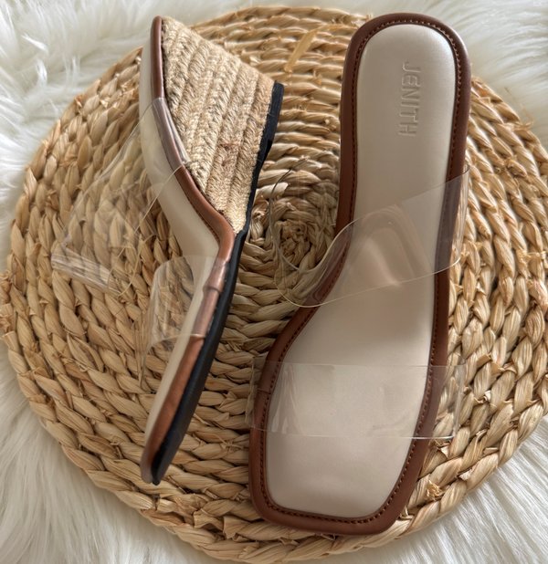 [SAMPLE SALE] VEN DUO TONE ESPADRILLE WEDGE HEELS - SIZE 35 