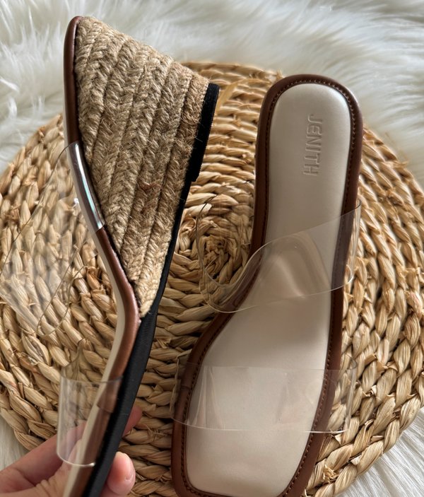 [SAMPLE SALE] VEN DUO TONE ESPADRILLE WEDGE HEELS - SIZE 35 