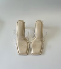 BELLE TRANSPARENT HEELS (7CM)-CREAM