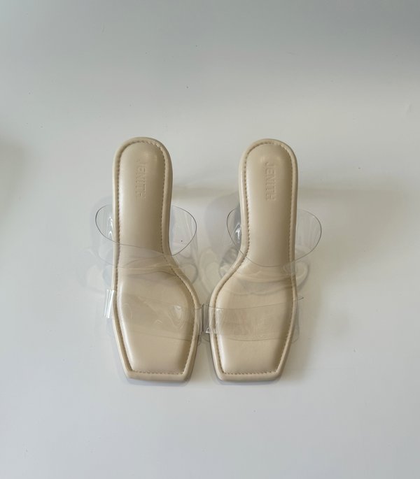 [DEFECT] BELLE TRANSPARENT HEELS (7CM)-CREAM