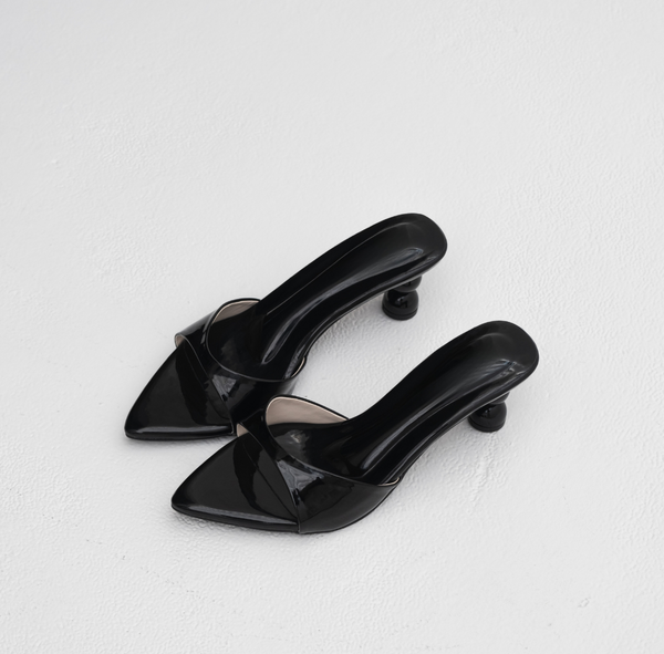 MERLYN PEBBLE HEELS (BLACK)