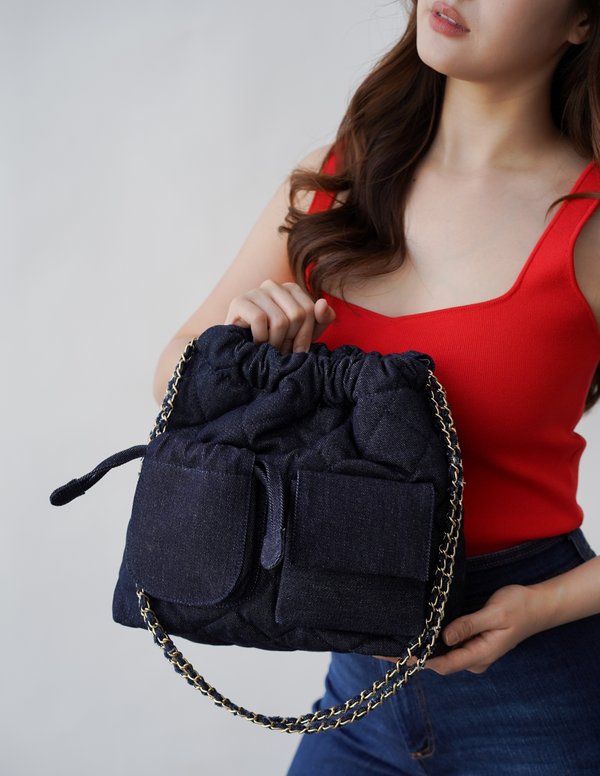 LEAH DENIM BAG (DARK DENIM)