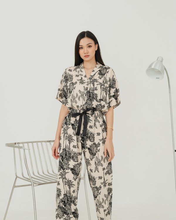 LOIS LONG PANTS SET (BLACK)