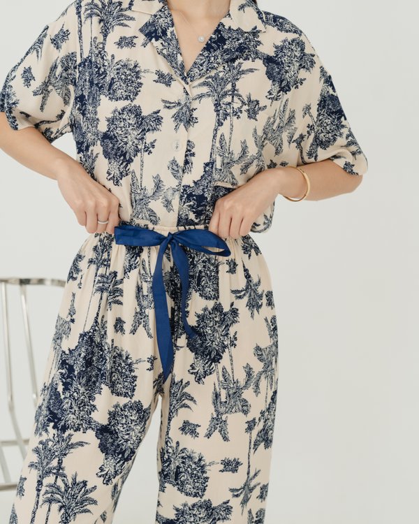 LOIS LONG PANTS SET (NAVY)