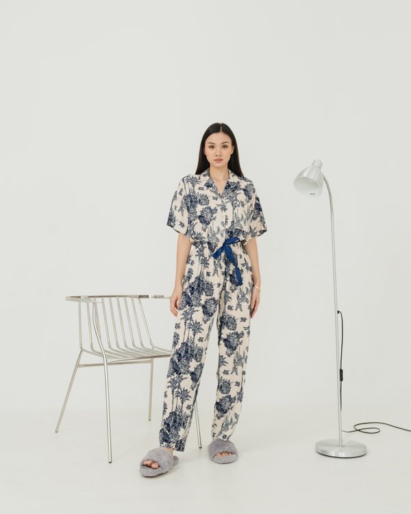 LOIS LONG PANTS SET (NAVY)