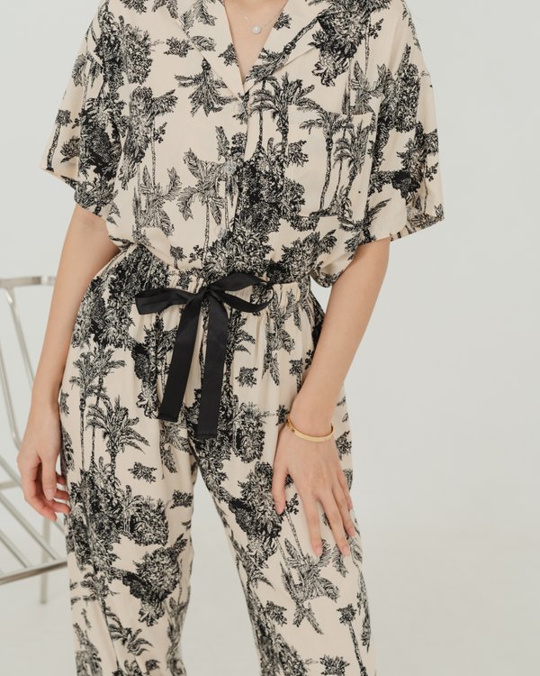 LOIS LONG PANTS SET (BLACK)