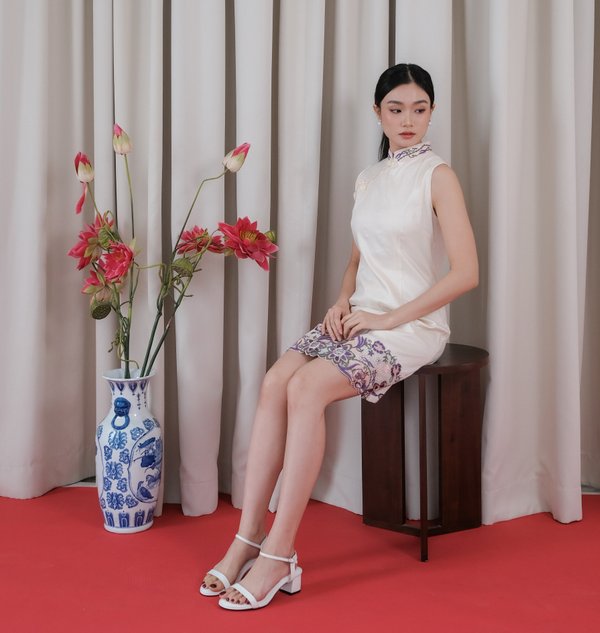 CELESTIA ANKLE STRAP HEELS (WHITE)