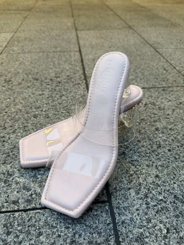 POOPASELLS EXCLUSIVE: BELLE TRANSPARENT HEELS (7CM)- POOPA PINK