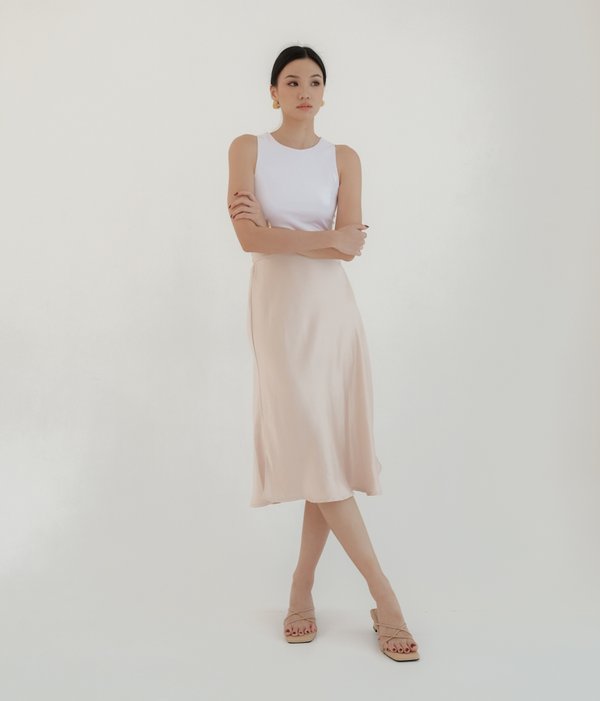 DENISE BRAIDS LOW HEEL SANDALS (NUDE)