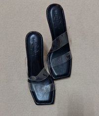 BELLE TRANSPARENT HEELS (7CM)- BLACK