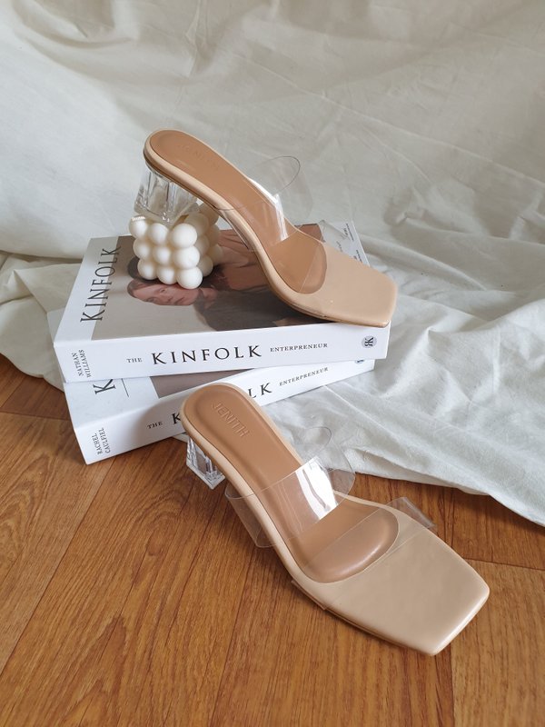 CALLA TRANSPARENT HEELS (BEIGE)